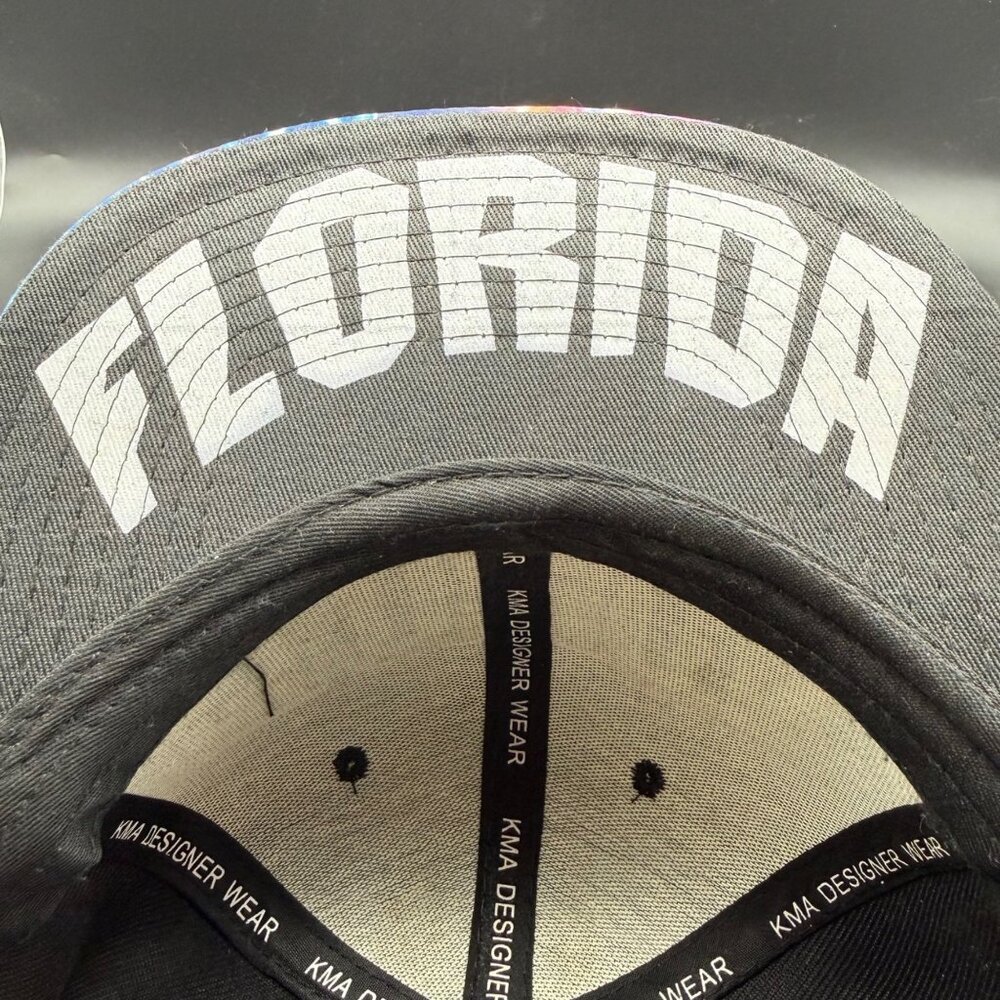 Florida Galaxy Hat Cap Space Flat Bill Snapback Black Travel Destination OSFA - Picture 8 of 11